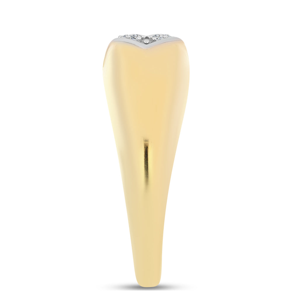 Inel din Argint 925 Placat cu Aur ( 5 grame ) cu Diamant Coniac și Topaz Alb 0.14 Carate 4 