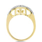 Inel din Argint 925 Placat cu Aur ( 3.72 grame ) cu Diamant Coniac și Topaz Alb 0.38 Carate