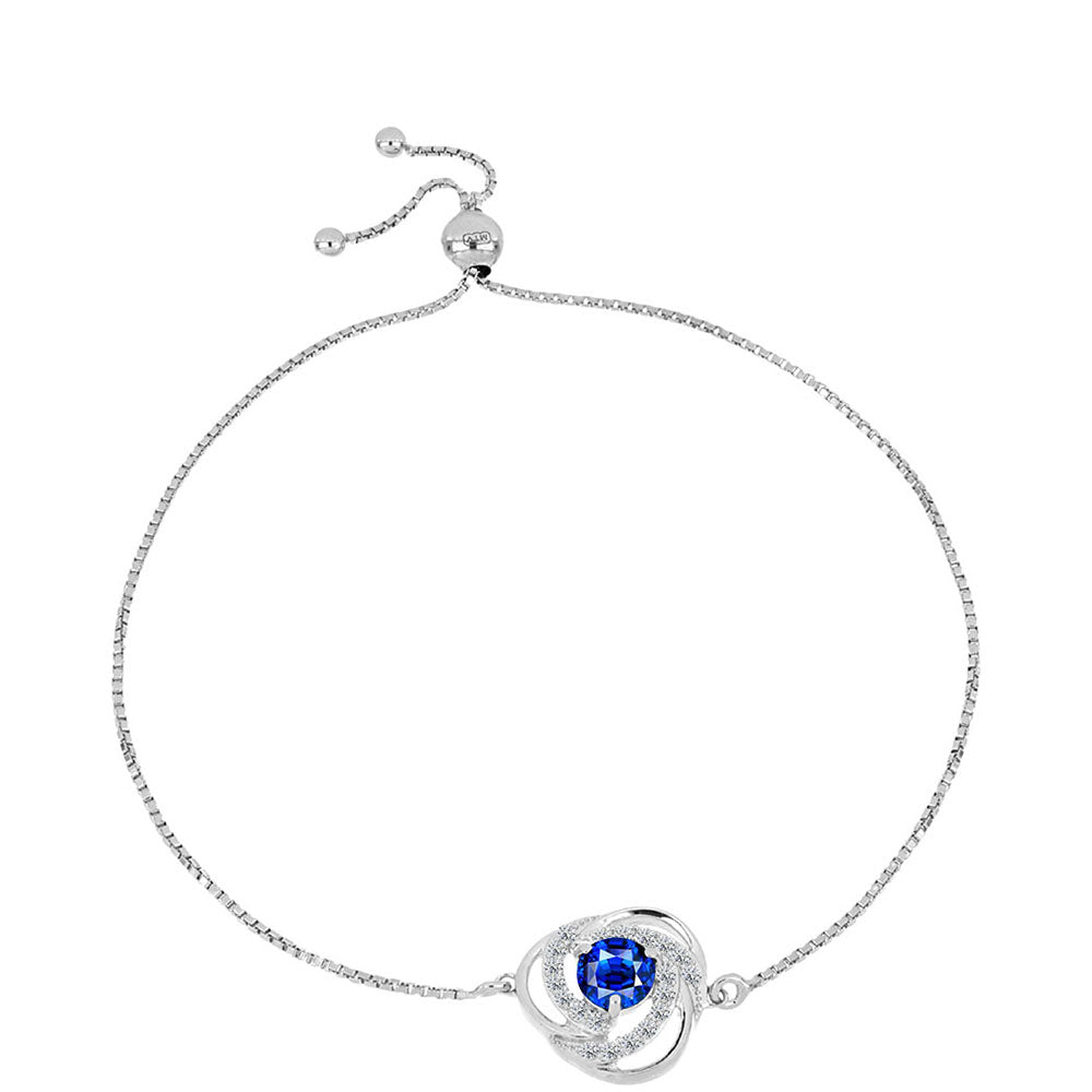 Brățară din Argint 925 ( 3.42 grame ) cu Safir Albastru Australian și Topaz Alb 1.58 Carate 1 