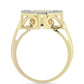 Inel din Argint 925 Placat cu Aur ( 4.93 grame ) cu Diamant Coniac și Topaz Alb 0.29 Carate