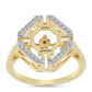 Inel din Argint 925 Placat cu Aur ( 4.93 grame ) cu Diamant Coniac și Topaz Alb 0.29 Carate