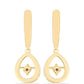 Cercei din Argint 925 Placat cu Aur ( 6.22 grame ) cu Diamant Coniac 0.01 Carate