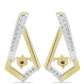 Cercei din Argint 925 Placat cu Aur ( 3.9 grame ) cu Diamant Coniac și Topaz Alb 0.23 Carate