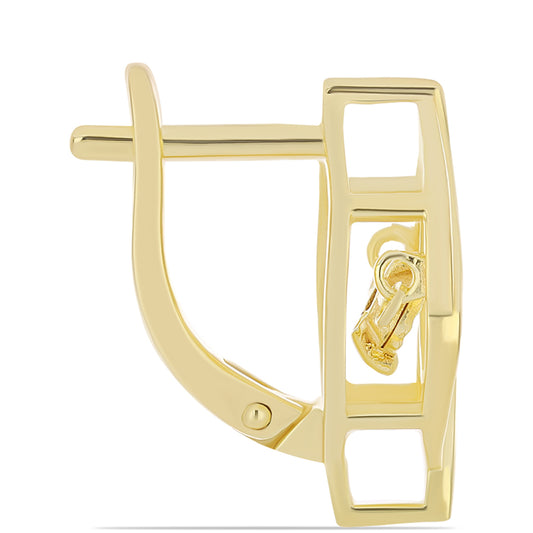 Cercei din Argint 925 Placat cu Aur ( 4.36 grame ) cu Diamant Coniac 0.01 Carate