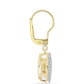 Cercei din Argint 925 Placat cu Aur ( 3.69 grame ) cu Diamant Coniac și Topaz Alb 0.82 Carate