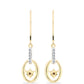 Cercei din Argint 925 Placat cu Aur ( 2.76 grame ) cu Diamant Coniac și Topaz Alb 0.1 Carate