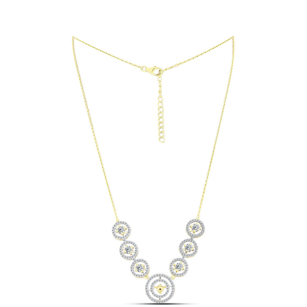 Colier din Argint 925 Placat cu Aur ( 8.04 grame ) cu Diamant Coniac și Topaz Alb 3.12 Carate 1 