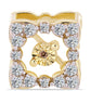 Broşă din Argint 925 Placat cu Aur ( 2.25 grame ) cu Diamant Coniac și Topaz Alb 0.32 Carate