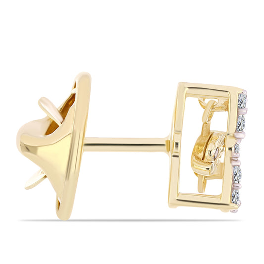 Broşă din Argint 925 Placat cu Aur ( 2.25 grame ) cu Diamant Coniac și Topaz Alb 0.32 Carate