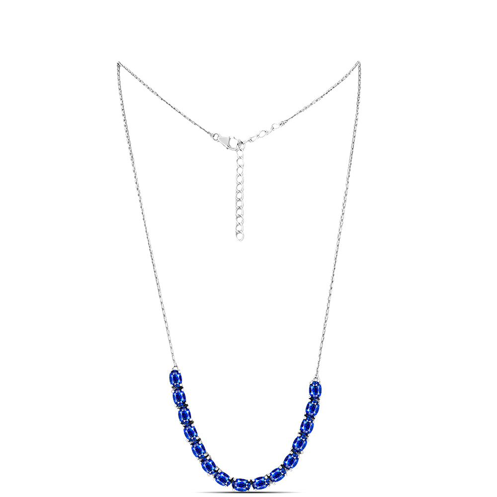 Colier din Argint 925 ( 6.68 grame ) cu Safir Albastru Australian 10.07 Carate