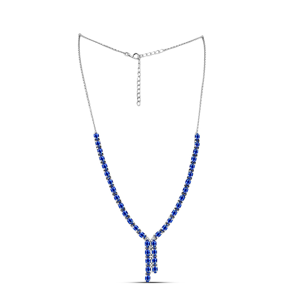 Colier din Argint 925 ( 11.69 grame ) cu Safir Albastru Australian 12.58 Carate