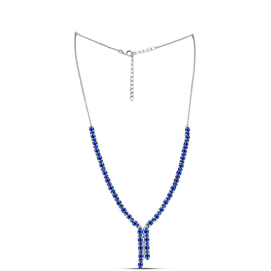 Colier din Argint 925 ( 11.69 grame ) cu Safir Albastru Australian 12.58 Carate