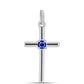 Cruce Pandantiv din Argint 925 ( 0.86 grame ) cu Safir Albastru Australian 0.16 Carate