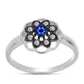 Inel din Argint 925 ( 2.73 grame ) cu Safir Albastru Australian și Topaz Alb 0.3 Carate