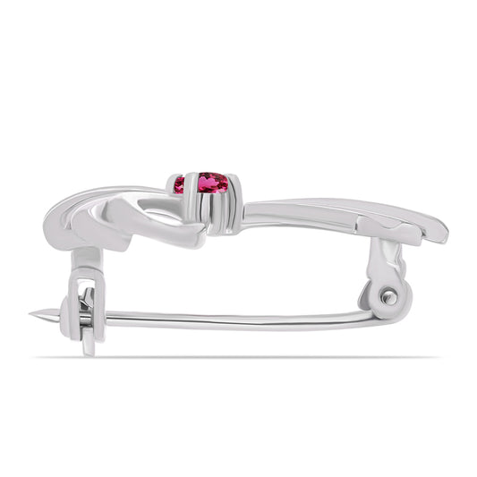 Broşă din Argint 925 ( 2.4 grame ) cu Rubelit Cruzeiro 0.23 Carate