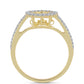 Inel din Argint 925 Placat cu Aur ( 3.33 grame ) cu Diamant Coniac și Topaz Alb 0.73 Carate