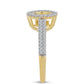Inel din Argint 925 Placat cu Aur ( 3.33 grame ) cu Diamant Coniac și Topaz Alb 0.73 Carate
