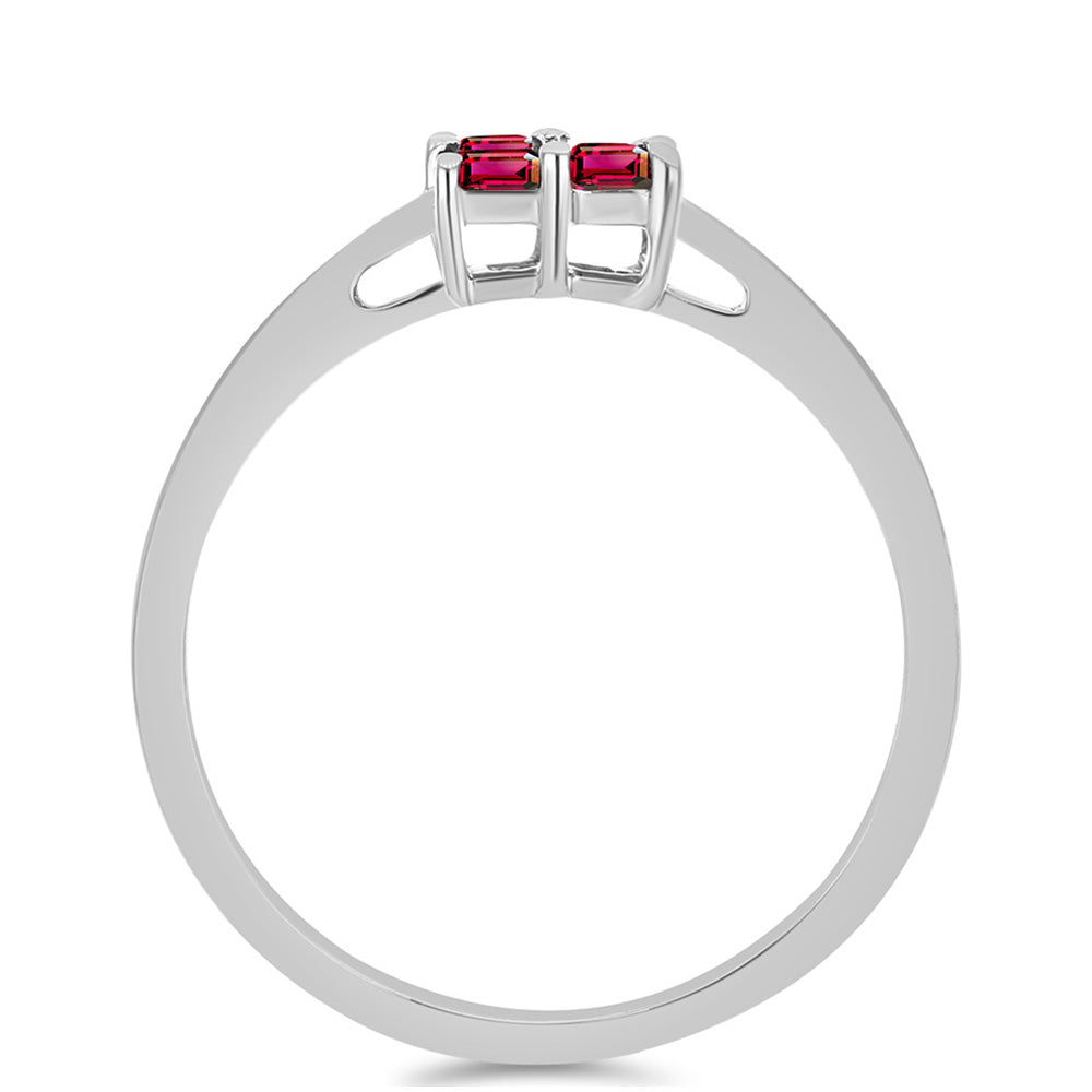 Inel din Argint 925 ( 1.93 grame ) cu Rubelit Cruzeiro 0.4 Carate 2 