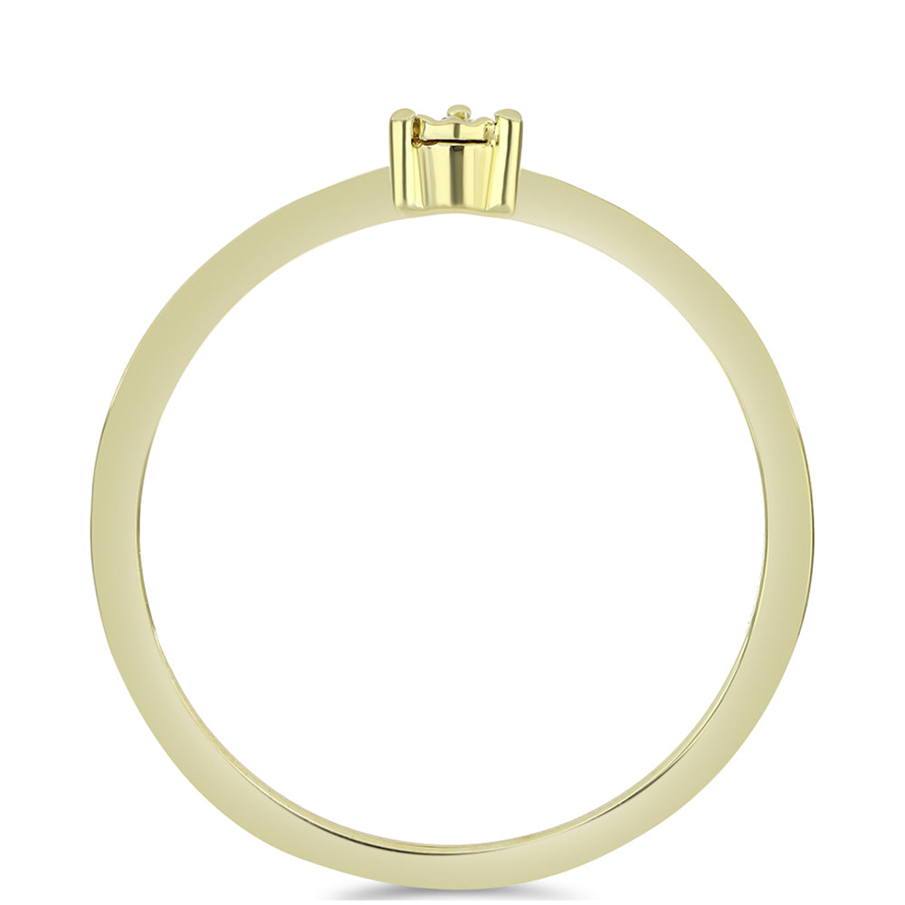 Inel din Argint 925 Placat cu Aur ( 1.51 grame ) cu Diamant Coniac 0.01 Carate 2 