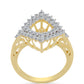 Inel din Argint 925 Placat cu Aur ( 3.54 grame ) cu Diamant Coniac și Topaz Alb 1.09 Carate