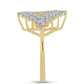Inel din Argint 925 Placat cu Aur ( 3.54 grame ) cu Diamant Coniac și Topaz Alb 1.09 Carate
