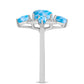 Inel din Argint 925 ( 3.16 grame ) cu Larimar de Barahona și Topaz Alb 2.58 Carate