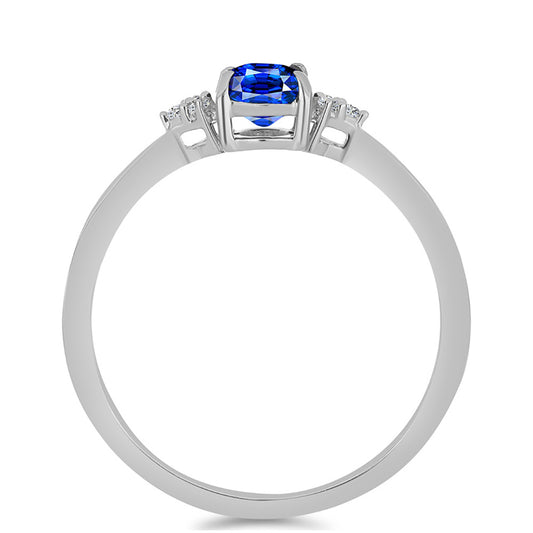 Inel din Argint 925 ( 1.44 grame ) cu Safir Albastru Australian și Topaz Alb 1.06 Carate