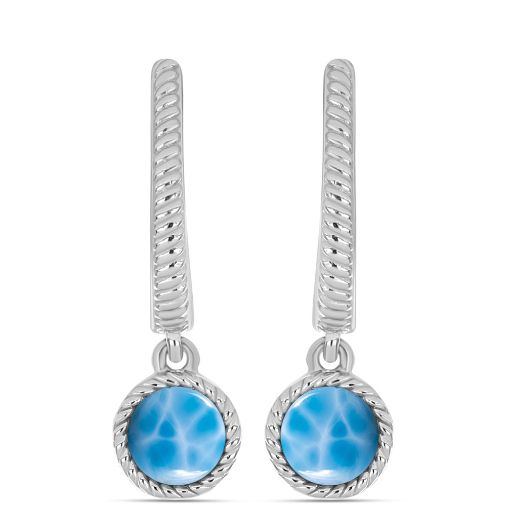 Cercei din Argint 925 ( 3.59 grame ) cu Larimar de Barahona 1.38 Carate 1 