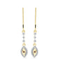 Cercei din Argint 925 Placat cu Aur ( 2.21 grame ) cu Diamant Coniac și Topaz Alb 0.29 Carate