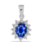 Pandantiv din Argint 925 ( 1.76 grame ) cu Safir Albastru Australian și Topaz Alb 2.35 Carate