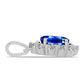 Pandantiv din Argint 925 ( 1.76 grame ) cu Safir Albastru Australian și Topaz Alb 2.35 Carate