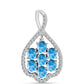 Pandantiv din Argint 925 ( 1.74 grame ) cu Larimar de Barahona și Topaz Alb 1.83 Carate