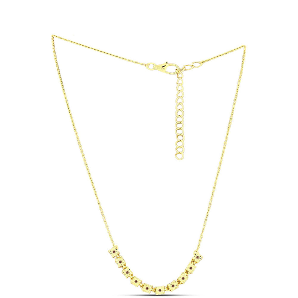 Colier din Argint 925 Placat cu Aur ( 5.39 grame ) cu Diamant Coniac 0.07 Carate 1 