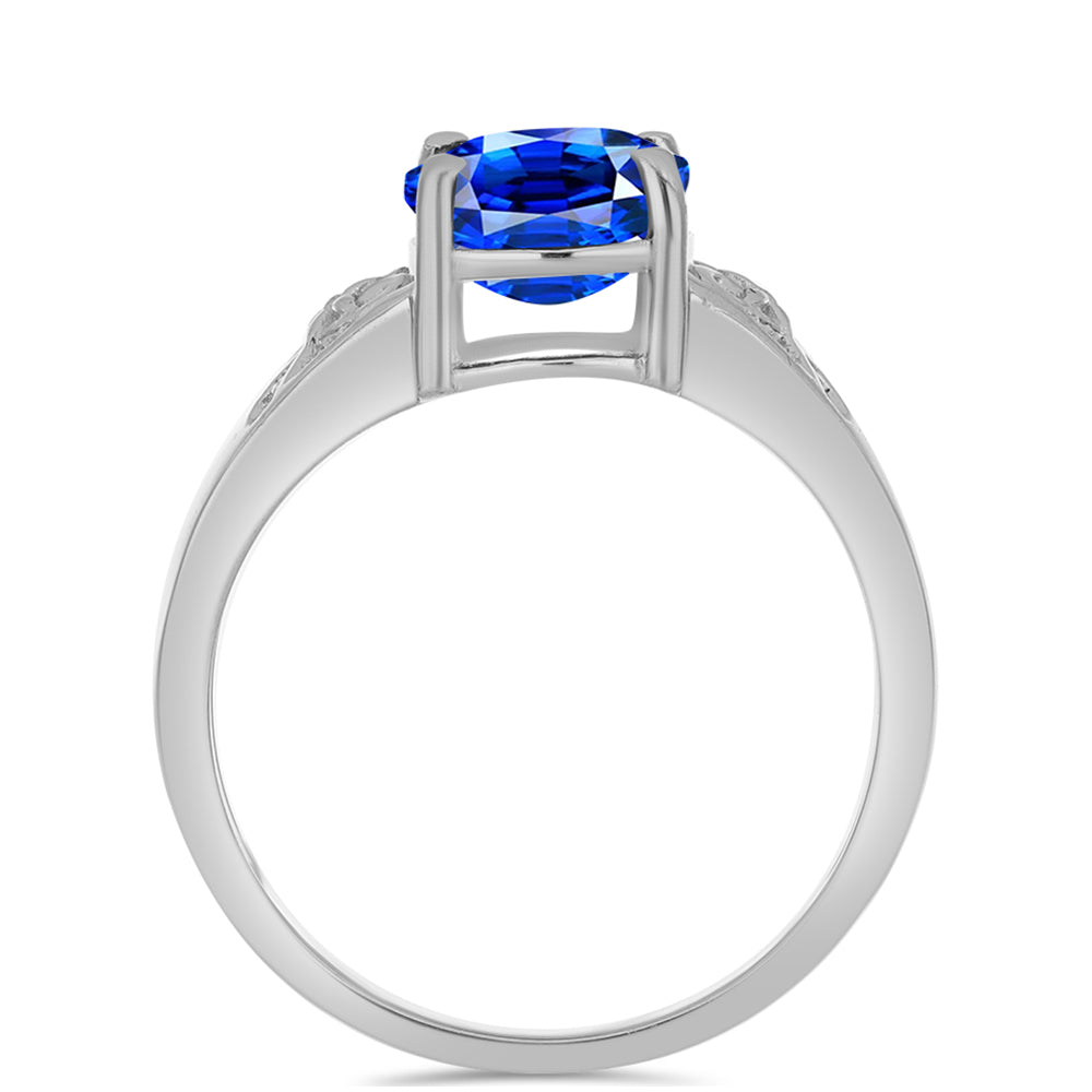 Inel din Argint 925 ( 2.36 grame ) cu Safir Albastru Australian 3.83 Carate 2 