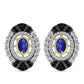 Cercei din Argint 925 Placat cu Aur ( 6.56 grame ) cu Lapis Lazuli și Topaz Alb 2.77 Carate