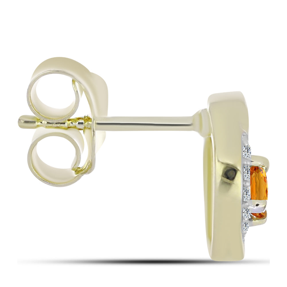 Cercei din Argint 925 Placat cu Aur ( 2.11 grame ) cu Safir Curcubeu și Topaz Alb 0.52 Carate