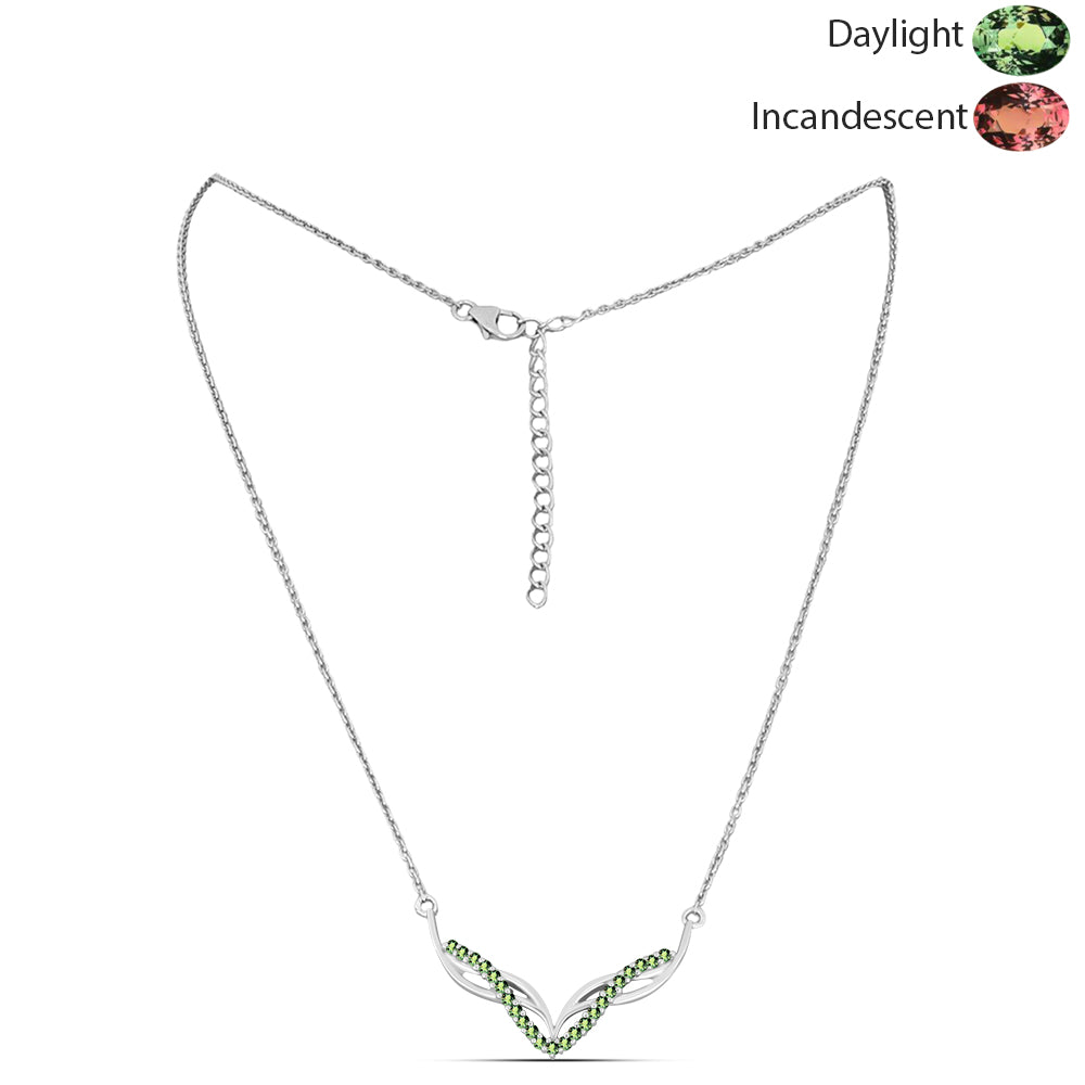 Colier din Argint 925 ( 4.35 grame ) cu Alexandrit Natural 0.45 Carate