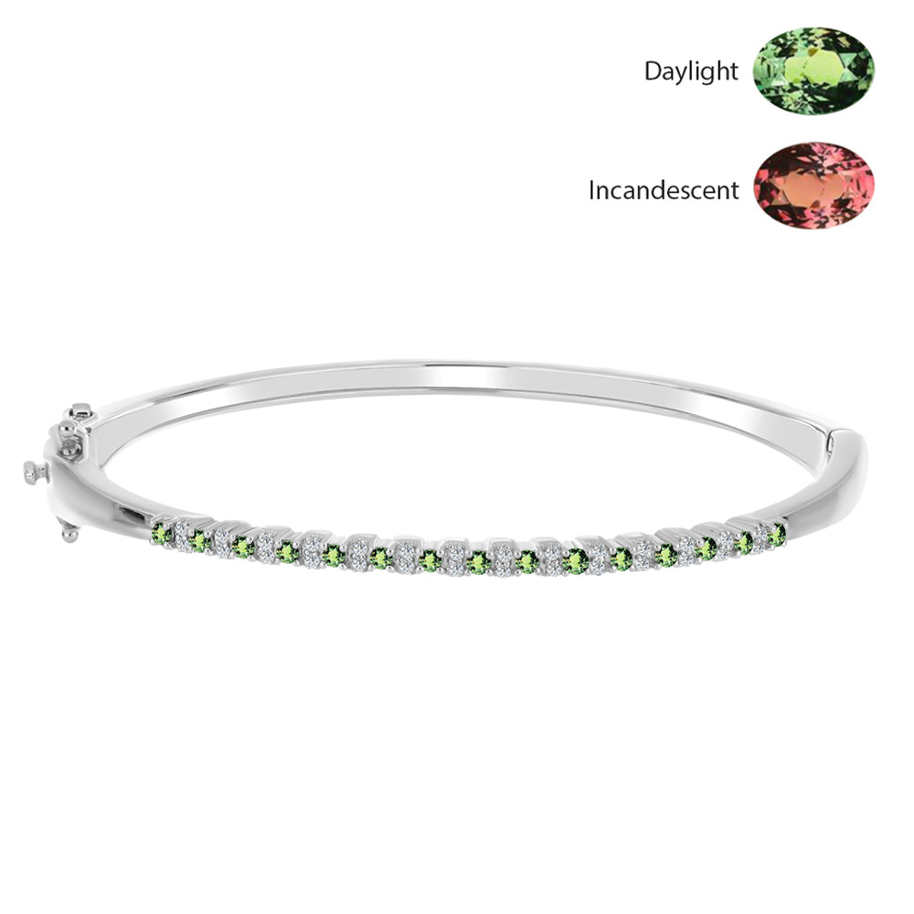 Brățară din Argint 925 ( 17.84 grame ) cu Alexandrit Natural și Topaz Alb 0.79 Carate 1 