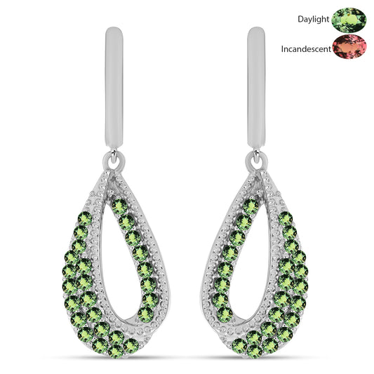 Cercei din Argint 925 ( 6.08 grame ) cu Alexandrit Natural 1.39 Carate