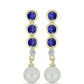 Cercei din Argint 925 Placat cu Aur ( 2.96 grame ) cu Lapis Lazuli și Perlă de Apă Dulce Albă 3.85 Carate