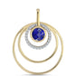 Pandantiv din Argint 925 Placat cu Aur ( 3.69 grame ) cu Lapis Lazuli și Topaz Alb 1.2 Carate