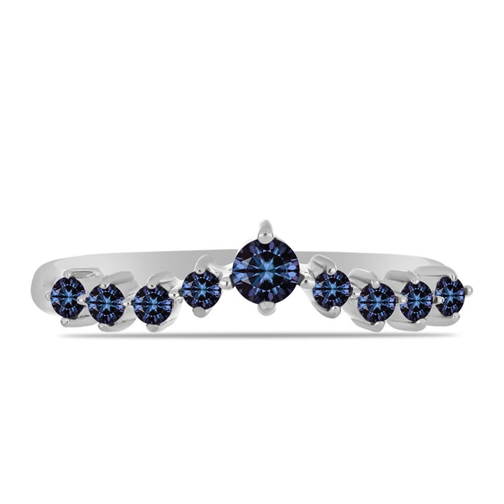 Inel din Argint 925 ( 1.64 grame ) cu Moissanite Violet Imperial 0.3 Carate 1 