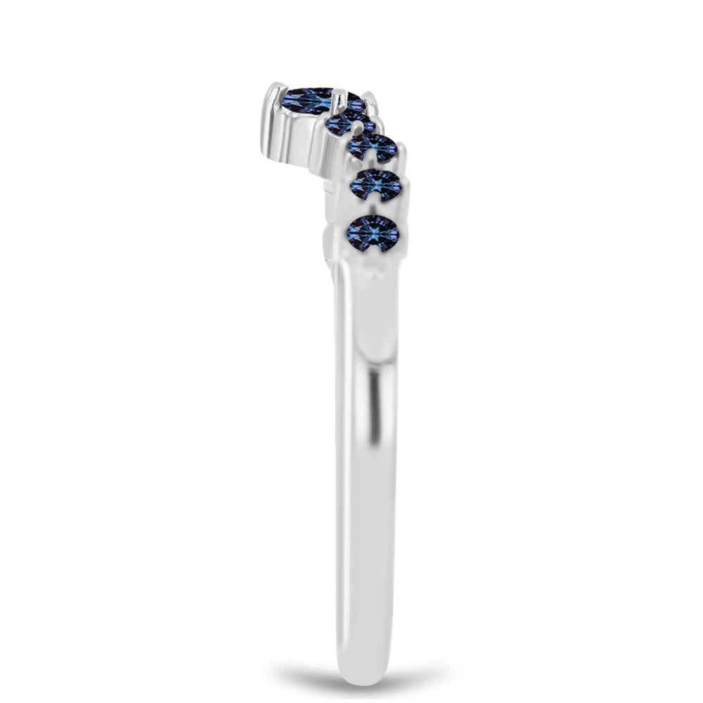 Inel din Argint 925 ( 1.64 grame ) cu Moissanite Violet Imperial 0.3 Carate 4 