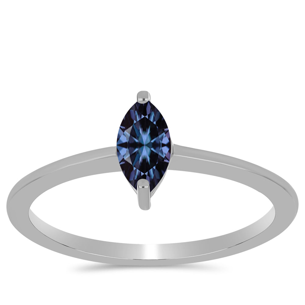 Inel din Argint 925 ( 1.48 grame ) cu Moissanite Violet Imperial 0.53 Carate 3 