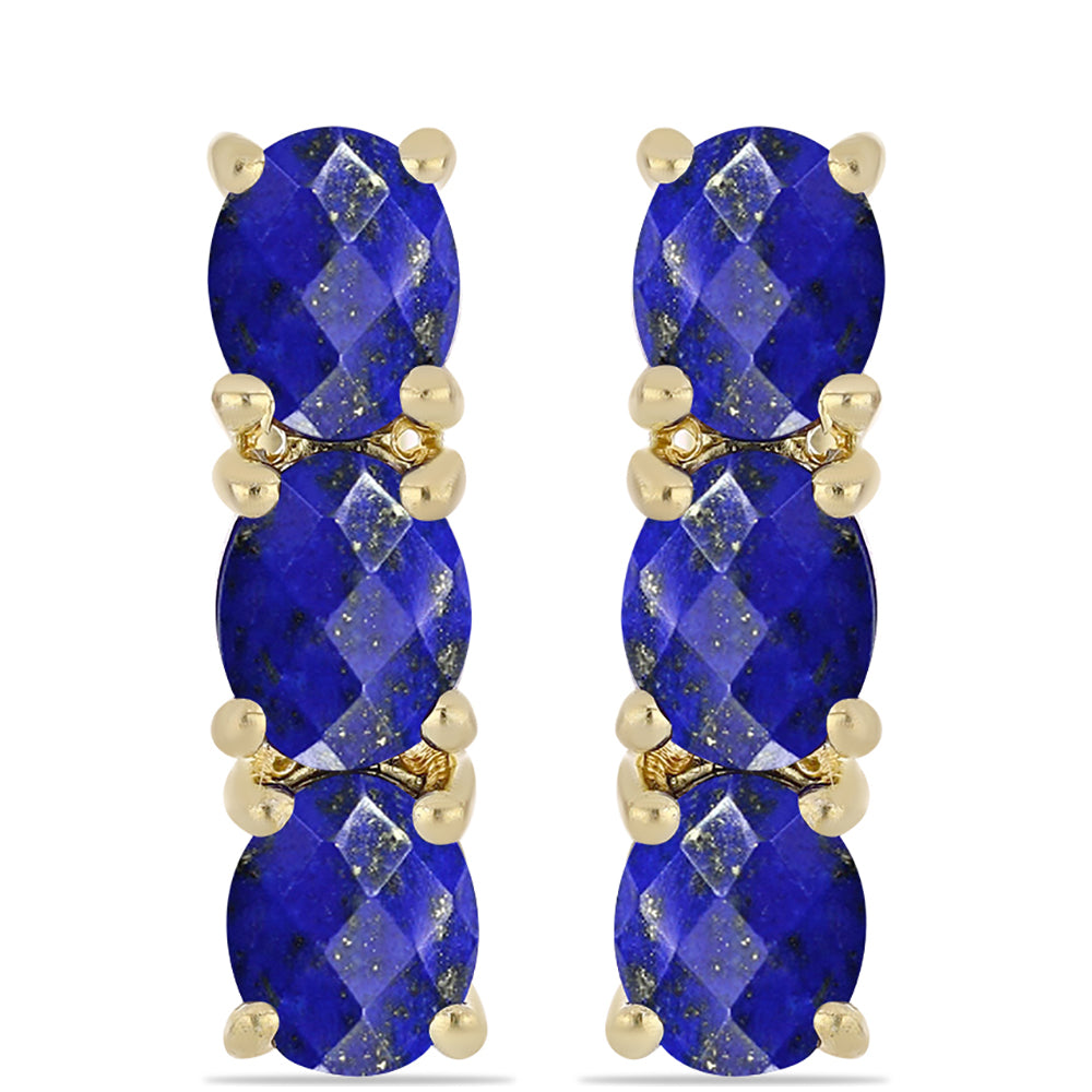 Cercei din Argint 925 Placat cu Aur ( 3.14 grame ) cu Lapis Lazuli 2.16 Carate 1 