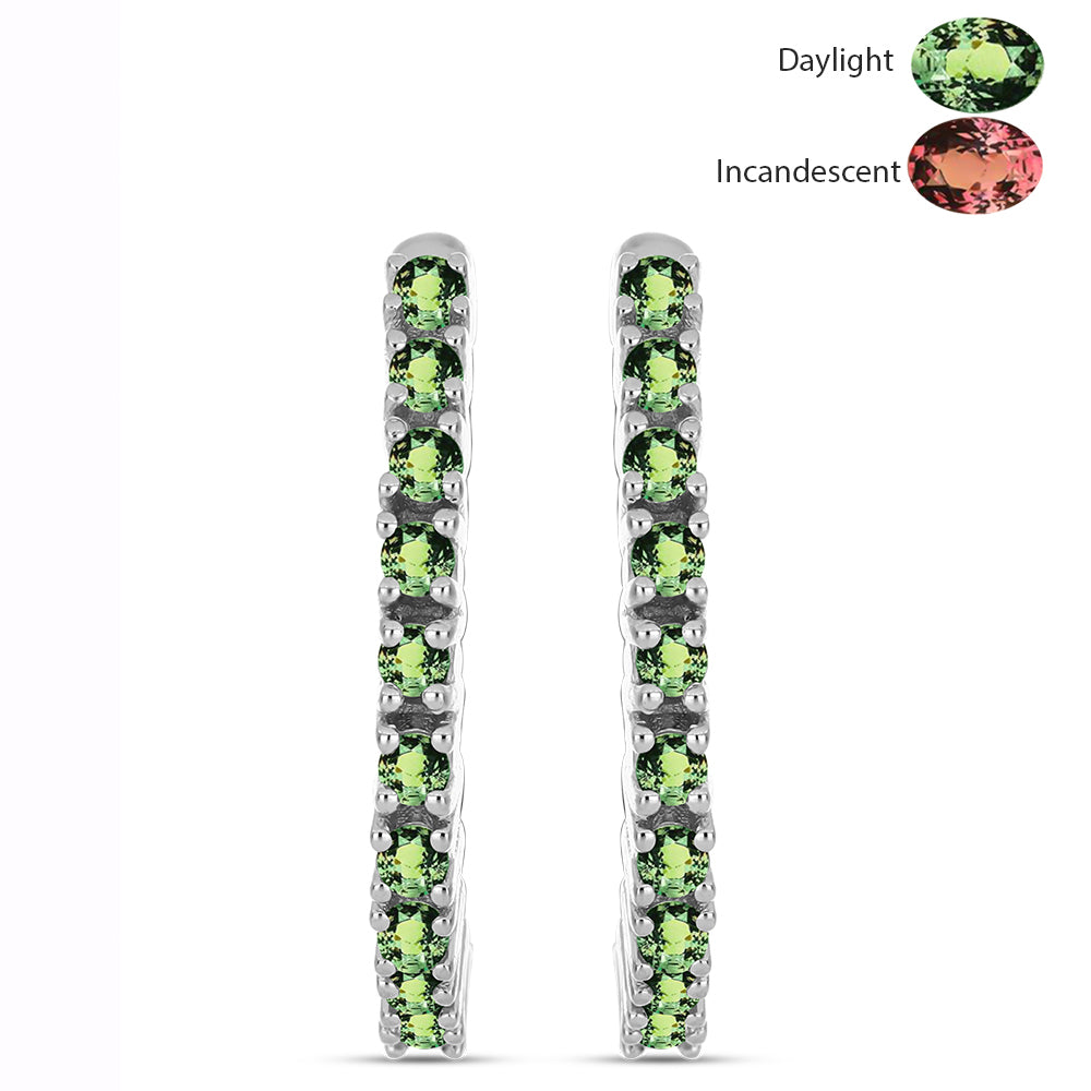 Cercei din Argint 925 ( 3.61 grame ) cu Alexandrit Natural 0.65 Carate