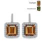 Cercei din Argint 925 ( 3.59 grame ) cu Zultanit Anatolian Certificat cultivat în laborator și Topaz Alb 4.37 Carate