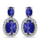Cercei din Argint 925 Placat cu Aur ( 3.1 grame ) cu Lapis Lazuli și Topaz Alb 2.28 Carate