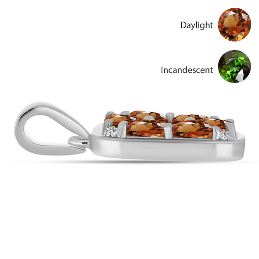 Pandantiv din Argint 925 ( 1.95 grame ) cu Zultanit Anatolian Certificat cultivat în laborator și Topaz Alb 1.77 Carate