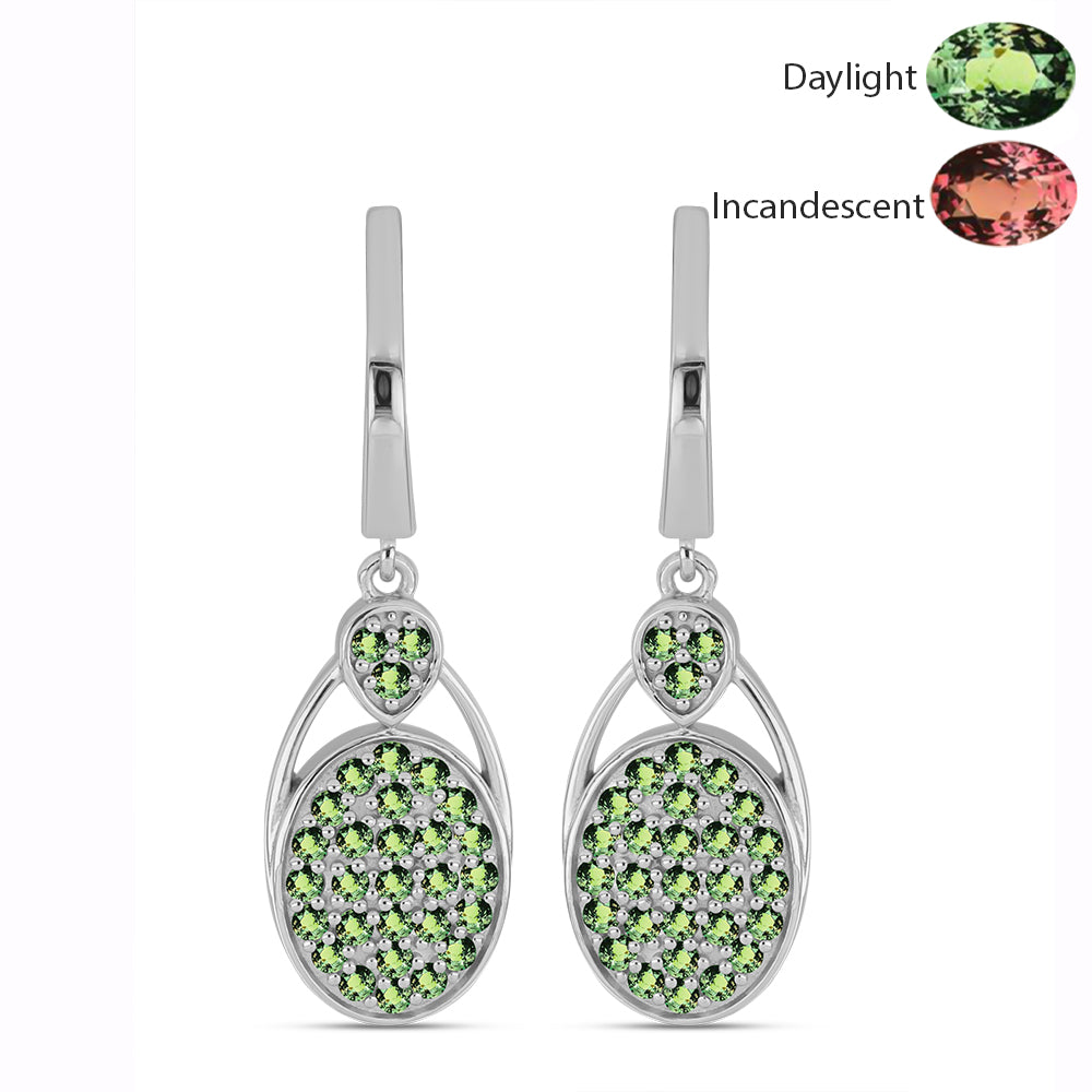 Cercei din Argint 925 ( 5.56 grame ) cu Alexandrit Natural 1.14 Carate 1 